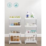 Casa si Gradina - Mobilier - Mobilier baie - Corpuri baie - Carucior de depozitare mobil cu roti, pe 4 niveluri, 40x22x87 cm, alb - Infinity.ro