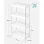 Casa si Gradina - Mobilier - Mobilier baie - Corpuri baie - Carucior de depozitare mobil cu roti, pe 4 niveluri, 40x22x87 cm, alb - Infinity.ro