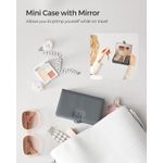 Fashion, accesorii si bijuterii - Femei - Bijuterii femei - Cutii bijuterii - Cutie de bijuterii pe 3 nivele, cu 2 sertare, maner, oglinda, inchidere cu cheie, 18x26x17, gri - Infinity.ro