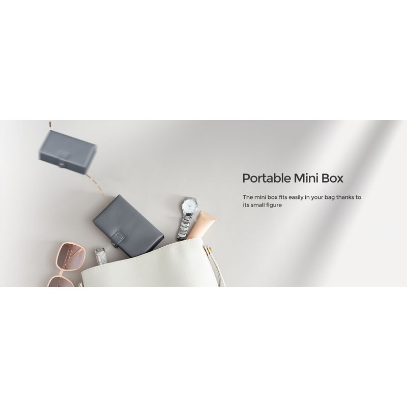 Fashion, accesorii si bijuterii - Femei - Bijuterii femei - Cutii bijuterii - Cutie de bijuterii pe 3 nivele, cu 2 sertare, maner, oglinda, inchidere cu cheie, 18x26x17, gri - Infinity.ro