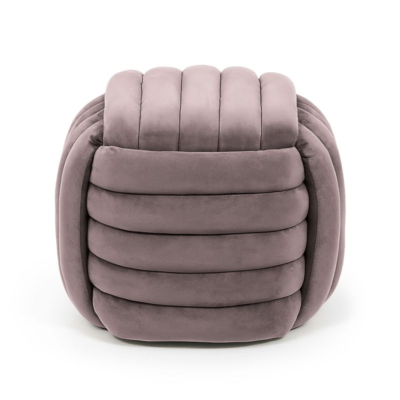 Casa si Gradina - Mobilier - Scaune si fotolii - Tabureti - Taburet tapitat Nilo, velur, 53x50x43 cm, roz pudrat - Infinity.ro
