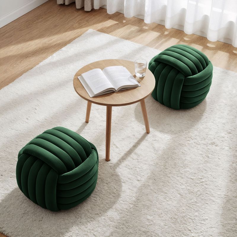 Casa si Gradina - Mobilier - Scaune si fotolii - Tabureti - Taburet tapitat Nilo, velur, 53x50x43 cm, verde smarald - Infinity.ro