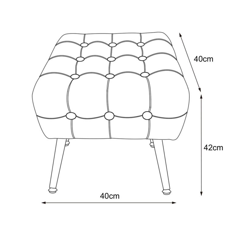 Casa si Gradina - Mobilier - Scaune si fotolii - Tabureti - Taburet tapitat Quadra, velur, cu picioare metalice, 40x40x42 cm, roz pudra - Infinity.ro