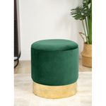 Casa si Gradina - Mobilier - Scaune si fotolii - Tabureti - Taburet tapitat rotund Golden cu spatiu de depozitare, velur, 39x39x40 cm, verde - Infinity.ro