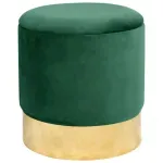 Casa si Gradina - Mobilier - Scaune si fotolii - Tabureti - Taburet tapitat rotund Golden cu spatiu de depozitare, velur, 39x39x40 cm, verde - Infinity.ro