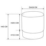 Casa si Gradina - Mobilier - Scaune si fotolii - Tabureti - Taburet tapitat rotund Golden cu spatiu de depozitare, velur, 39x39x40 cm, gri - Infinity.ro