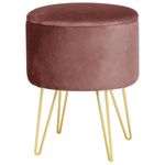 Casa si Gradina - Mobilier - Scaune si fotolii - Tabureti - Taburet tapitat rotund Lili cu spatiu de depozitare, velur, 35x35x45 cm, roz - Infinity.ro