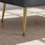 Casa si Gradina - Mobilier - Scaune si fotolii - Tabureti - Taburet Madrid, tapitat cu catifea, tip banca, cu picioare metalice, 80x42x41 cm, gri - Infinity.ro