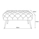 Casa si Gradina - Mobilier - Scaune si fotolii - Tabureti - Taburet Madrid, tapitat cu catifea, tip banca, cu picioare metalice, 80x42x41 cm, gri - Infinity.ro