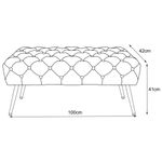 Casa si Gradina - Mobilier - Scaune si fotolii - Tabureti - Taburet Monaco, tapitat cu catifea, tip banca, cu picioare metalice, 100x42x41 cm, roz pudra - Infinity.ro