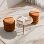 Casa si Gradina - Mobilier - Scaune si fotolii - Tabureti - Taburet tapitat Snuggo cu spatiu de depozitare, velur, diametru 42 cm, inaltime 45 cm, portocaliu - Infinity.ro