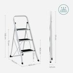 Casa si Gradina - Constructii - Scari si accesorii interioare - Scari aluminiu/ otel - Scara pliabila cu 3 trepte, sarcina 150 kg, otel, 47x75x105 cm, alb si negru - Infinity.ro