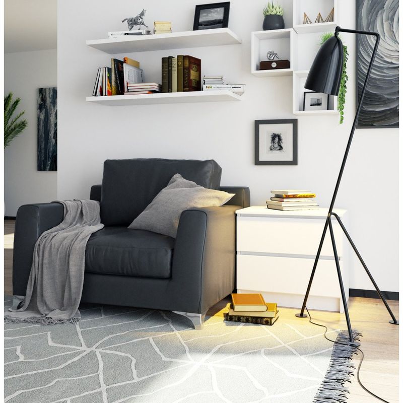 Casa si Gradina - Mobilier - Comode si corpuri - Comode - Comoda cu 2 sertare din PAL laminat 16 mm, 60x40x55 cm, alb - Infinity.ro