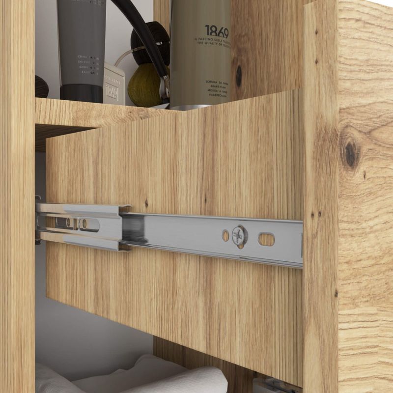 Casa si Gradina - Mobilier - Mobilier baie - Corpuri baie - Dulap baie tip coloana cu 2 usi, 1 sertar si rafturi interioare, PAL laminat, 30x30x140 cm, stejar artisan - Infinity.ro