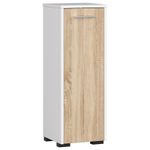 Casa si Gradina - Mobilier - Mobilier baie - Corpuri baie - Dulap de baie tip baza, cu usa reversibila si raft interior, PAL 16 mm, 30x30x85 cm, alb si sonoma - Infinity.ro