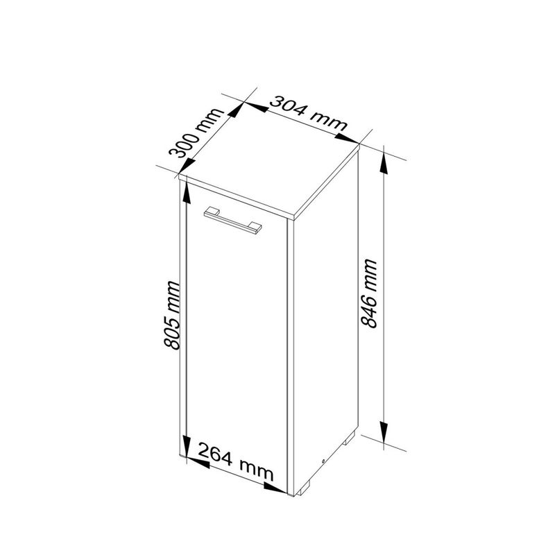Casa si Gradina - Mobilier - Mobilier baie - Corpuri baie - Dulap de baie tip baza, cu usa reversibila si raft interior, PAL 16 mm, 30x30x85 cm, stejar artisan - Infinity.ro