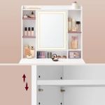 Casa si Gradina - Mobilier - Comode si corpuri - Masute de toaleta - Masa de toaleta cu taburet si oglinda, iluminare LED reglabila, 6 sertare, 98x40x145 cm, alb - Infinity.ro