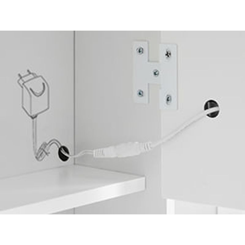 Casa si Gradina - Mobilier - Comode si corpuri - Masute de toaleta - Masa de toaleta cu taburet si oglinda, iluminare LED reglabila, 6 sertare, 98x40x145 cm, alb - Infinity.ro