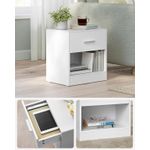 Casa si Gradina - Mobilier - Comode si corpuri - Noptiere - Set 2 noptiere, cu sertar si compartiment deschis, PAL, 28x39x41 cm, alb - Infinity.ro