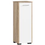 Casa si Gradina - Mobilier - Mobilier baie - Corpuri baie - Dulap de baie tip baza, cu usa reversibila si raft interior, PAL 16 mm, 30x30x85 cm, stejar sonoma si alb - Infinity.ro