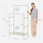 Casa si Gradina - Mobilier - Organizare si depozitare - Cuiere - Raft de haine din metal, cu 2 bare de haine si 1 raft, maxim 70 kg, industrial, 45x83x157cm, alb - Infinity.ro