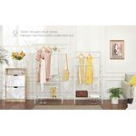 Casa si Gradina - Mobilier - Organizare si depozitare - Cuiere - Raft de haine din metal, cu 2 bare de haine si 1 raft, maxim 70 kg, industrial, 45x83x157cm, alb - Infinity.ro