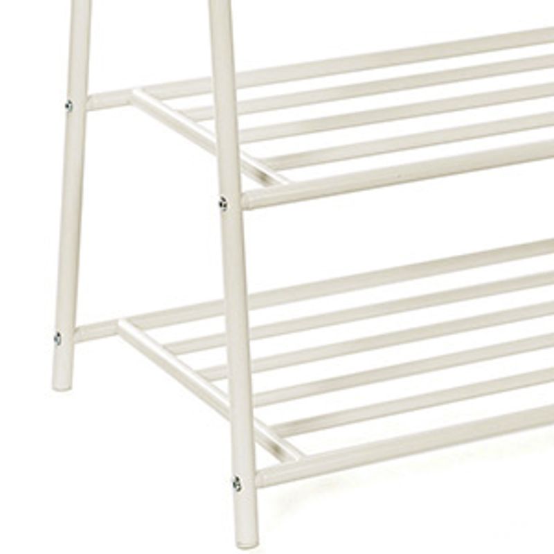 Casa si Gradina - Mobilier - Organizare si depozitare - Cuiere - Suport pentru haine, cu raft depozitare pe 2 niveluri, cadru metalic, 88x41x155cm, alb - Infinity.ro
