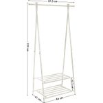 Casa si Gradina - Mobilier - Organizare si depozitare - Cuiere - Suport pentru haine, cu raft depozitare pe 2 niveluri, cadru metalic, 88x41x155cm, alb - Infinity.ro