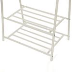 Casa si Gradina - Mobilier - Organizare si depozitare - Cuiere - Suport pentru haine, cu raft depozitare pe 2 niveluri, cadru metalic, 88x41x155cm, alb - Infinity.ro