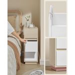 Casa si Gradina - Mobilier - Biblioteci si rafturi - Biblioteci - Set 2 noptiere inguste, cu 2 sertare si compartiment deschis, PAL si MDF, 30x25x65 cm, bej si alb - Infinity.ro