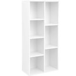 Casa si Gradina - Mobilier - Biblioteci si rafturi - Biblioteci - Biblioteca cu 7 compartimente deschise, MDF, 50x24x106cm, alb - Infinity.ro