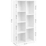 Casa si Gradina - Mobilier - Biblioteci si rafturi - Biblioteci - Biblioteca cu 7 compartimente deschise, MDF, 50x24x106cm, alb - Infinity.ro