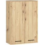 Casa si Gradina - Mobilier - Mobilier baie - Corpuri baie - Dulap baie suspendat, cu 2 usi si 4 rafturi interioare, PAL 16 mm, 64x30x94 cm, stejar artisan - Infinity.ro