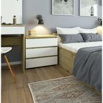 Casa si Gradina - Mobilier - Comode si corpuri - Comode - Comoda cu 3 sertare, PAL laminat 16 mm, 60x35x57 cm, stejar artisan si alb - Infinity.ro