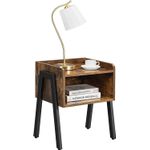 Casa si Gradina - Mobilier - Comode si corpuri - Noptiere - Noptiera cu compartiment de depozitare frontal deschis, MDF, 42x35x52cm, maro rustic - Infinity.ro