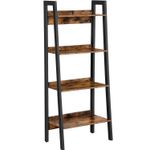 Casa si Gradina - Mobilier - Biblioteci si rafturi - Biblioteci - Biblioteca tip scara, cadru otel cu 4 polite din MDF, stil industrial, 56x34x138cm, maro rustic si negru - Infinity.ro