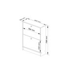 Casa si Gradina - Mobilier - Dulapuri si sifoniere - Dulapuri pantofi - Dulap pantofi cu 2 usi rabatabile, PAL laminat 16 mm, 60x20x80 cm, stejar sonoma - Infinity.ro