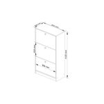 Casa si Gradina - Mobilier - Dulapuri si sifoniere - Dulapuri pantofi - Dulap pantofi cu 3 usi rabatabile, PAL laminat 16 mm, 60x29x113 cm, alb si stejar sonoma - Infinity.ro