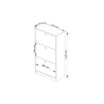 Casa si Gradina - Mobilier - Dulapuri si sifoniere - Dulapuri pantofi - Dulap pantofi cu 3 usi rabatabile, PAL laminat 16 mm, 60x29x113 cm, alb - Infinity.ro