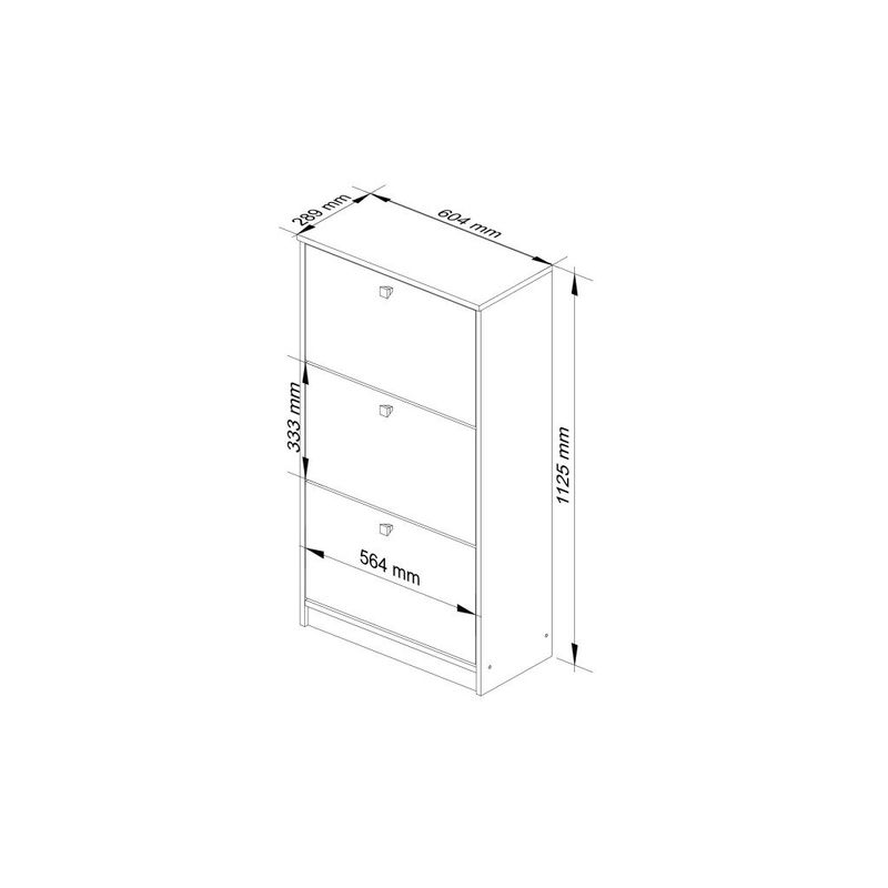 Casa si Gradina - Mobilier - Dulapuri si sifoniere - Dulapuri pantofi - Dulap pantofi cu 3 usi rabatabile, PAL laminat 16 mm, 60x29x113 cm, alb - Infinity.ro