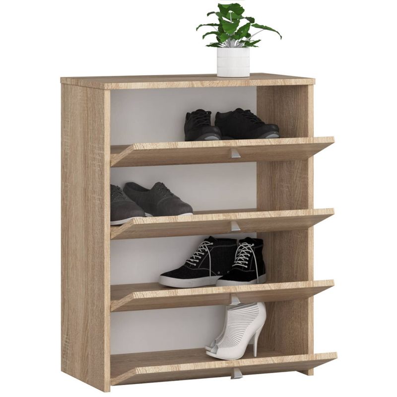 Casa si Gradina - Mobilier - Dulapuri si sifoniere - Dulapuri pantofi - Dulap pantofi RUBIN 4 niveluri, cu usi rabatabile, PAL laminat 16 mm, 66x36x85 cm, stejar sonoma - Infinity.ro