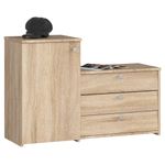 Casa si Gradina - Mobilier - Dulapuri si sifoniere - Dulapuri pantofi - Dulap pantofi S16 cu comoda, 3 niveluri rabatabile, PAL laminat 16 mm, 98x33x67 cm, stejar sonoma - Infinity.ro