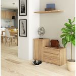 Casa si Gradina - Mobilier - Dulapuri si sifoniere - Dulapuri pantofi - Dulap pantofi S16 cu comoda, 3 niveluri rabatabile, PAL laminat 16 mm, 98x33x67 cm, stejar sonoma - Infinity.ro