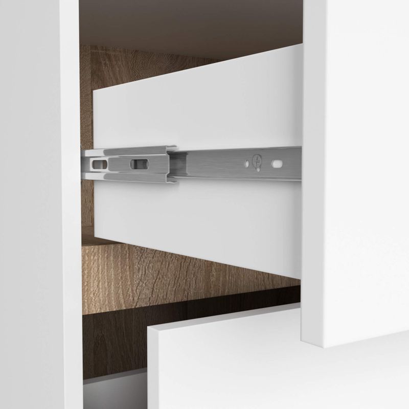 Casa si Gradina - Mobilier - Mobilier baie - Corpuri baie - Etajera de baie suspendata, cu 2 sertare, PAL 16 mm, 90x46x60 cm, alb si stejar sonoma - Infinity.ro