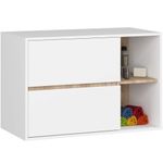 Casa si Gradina - Mobilier - Mobilier baie - Corpuri baie - Etajera de baie suspendata, cu 2 sertare, PAL 16 mm, 90x46x60 cm, alb si stejar sonoma - Infinity.ro