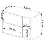 Casa si Gradina - Mobilier - Mobilier baie - Corpuri baie - Etajera de baie suspendata, cu 2 sertare, PAL 16 mm, 90x46x60 cm, alb si stejar sonoma - Infinity.ro