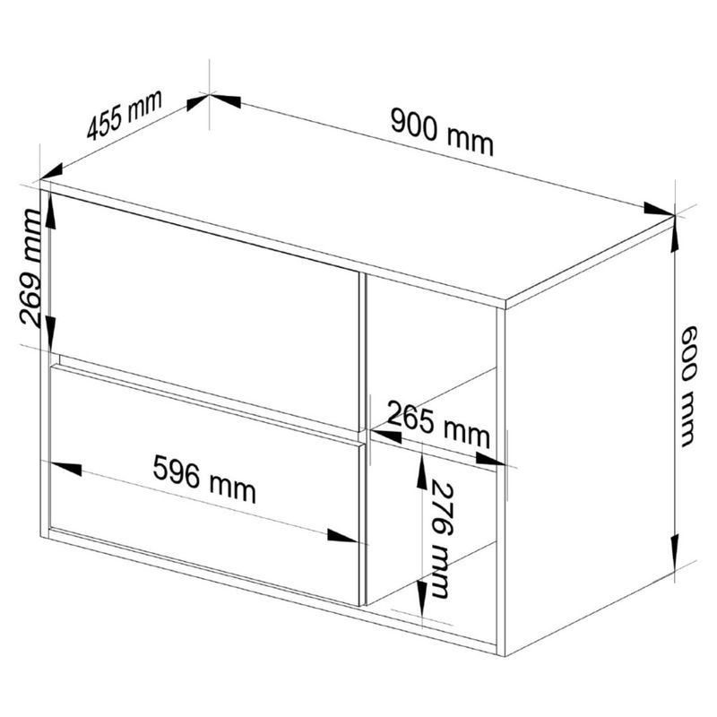 Casa si Gradina - Mobilier - Mobilier baie - Corpuri baie - Etajera de baie suspendata, cu 2 sertare, PAL 16 mm, 90x46x60 cm, alb si stejar sonoma - Infinity.ro