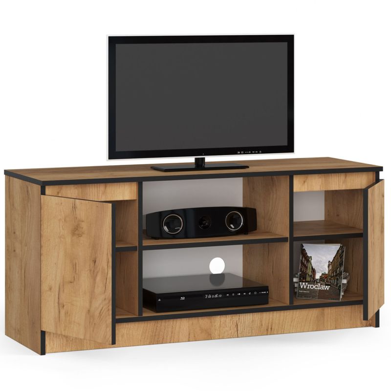 Casa si Gradina - Mobilier - Comode si corpuri - Comode - Comoda TV cu 2 usi si o polita, PAL laminat 16 mm, 120x40x55 cm, stejar craft - Infinity.ro