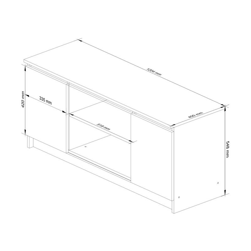 Casa si Gradina - Mobilier - Comode si corpuri - Comode - Comoda TV cu 2 usi si o polita, PAL laminat 16 mm, 120x40x55 cm, stejar craft - Infinity.ro