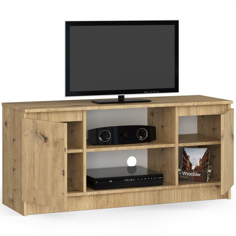 Casa si Gradina - Mobilier - Comode si corpuri - Comode - Comoda TV cu 2 usi si o polita, PAL laminat 16 mm, 120x40x55 cm, stejar artisan - Infinity.ro